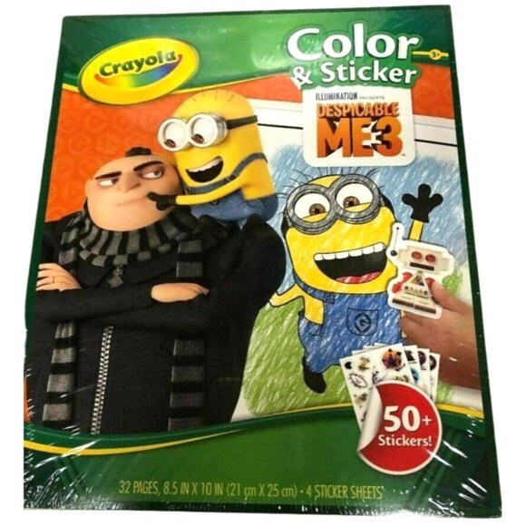 Crayola Despicable Me 3 Color & Sticker Book With 50+ Stickers 32 Page - Picture 1 of 5